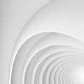 White Architecture Circular Background. Abstract Interior Design