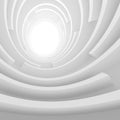 White Architecture Circular Background. Abstract Tunnel Design. Royalty Free Stock Photo