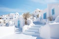 White architecture on Santorini island, Greece. Beautiful winter landscape, White architecture of Oia village on Santorini island Royalty Free Stock Photo