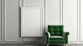 White Armchair In Front Of Green Frame: Panel Composition Mastery
