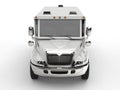 White armored transport van - front view shot