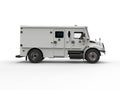 White armored transport van - side view Royalty Free Stock Photo