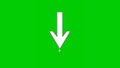 White Arrow animation downside sign symbol on green screen,