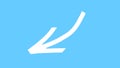 White arrow on a light blue background, an arrowhead pointer, a sign pointing straight ahead