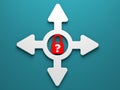 White arrows and a lock icon. Royalty Free Stock Photo
