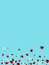 White Art Vector Hearts Border. Party Shape