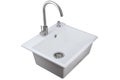 White artificial stone sink for kitchen isolated