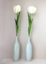 White Artificial tulips in a vase