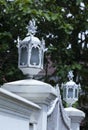 White artistic garden lamp, artistic lamp