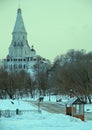 White Ascension church in former royal estate Kolomenskoye Royalty Free Stock Photo