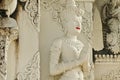 White angel statue Thai style in temple Royalty Free Stock Photo