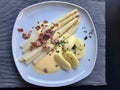 White asparagus with creamy mayonnaise