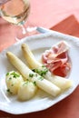 White asparagus meal Royalty Free Stock Photo