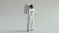 White Astronaut with Black Visor Space Walk Suit