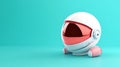 White Astronaut Helmet on Teal Background Royalty Free Stock Photo