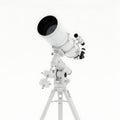 White astronomical telescope on a tripod against a bright background Royalty Free Stock Photo