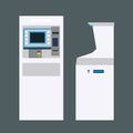 White ATM bank cash machine with isolated background. Royalty Free Stock Photo