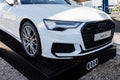 White Audi A6 Quattro Royalty Free Stock Photo