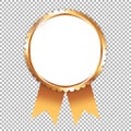 White award banner with golden frame and golden ribbons Royalty Free Stock Photo