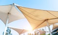 White awnings in sails shape Royalty Free Stock Photo