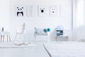 White baby`s bedroom interior Royalty Free Stock Photo