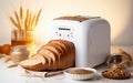 White Backdrop Accentuating Bread Maker -Generative Ai