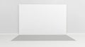 White backdrop 3x5 meters in room with grey paint on wall. 3d render mockup. Template Royalty Free Stock Photo