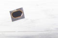 on white background. The camera from the bicycle on it is a patch of raw rubber. Close-up Royalty Free Stock Photo