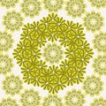 Greenish yellow rotating flower pattern