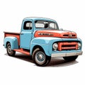White Background Classic Truck Timeless Style