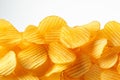 White background with a clipping path for perfectly crisp potato chips