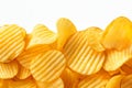 White background with a clipping path for perfectly crisp potato chips