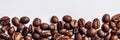 White background with coffee scattered