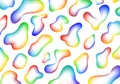 White Background with Colorful Random Bubbles. Vector Pattern with Spectrum Gradients.