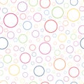 White background colourful rings Vector seamless pattern. Abstract pattern background texture. Vector illustration Royalty Free Stock Photo