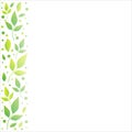 White background with decorative stripe on the left side with green leaves and dots Royalty Free Stock Photo