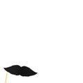 White background with fake black mustache on a stick Royalty Free Stock Photo