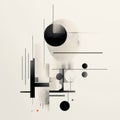 Minimalist Baroque-inspired Abstract Painting With Bauhaus Elements