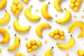 White background filled with bananas, web design fruit background Royalty Free Stock Photo