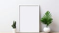 White Background Frame Semantics Mockup With Minimalistic Design Royalty Free Stock Photo