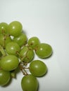 White background with fresh green grape, Vitis vinifera L. Royalty Free Stock Photo