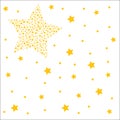 White background with golden stars