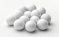 White Background Golf Balls Royalty Free Stock Photo