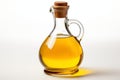A white background highlights a sizable 5 liter olive oil bottle Royalty Free Stock Photo