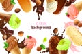 White Background With Ice Cream Frame Royalty Free Stock Photo