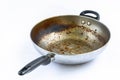 Iron frying pan with burning mark Royalty Free Stock Photo