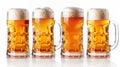 White background with an isolated frosted glass of light beer Royalty Free Stock Photo