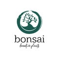 Bonsai Decorative Plants Logo Design Template Royalty Free Stock Photo