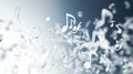 A white background with many musical notes scattered throughout Royalty Free Stock Photo