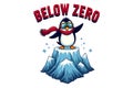 Below Zero Hero Penguin T-Shirt â Brave Winter Animal Graphic Tee Royalty Free Stock Photo